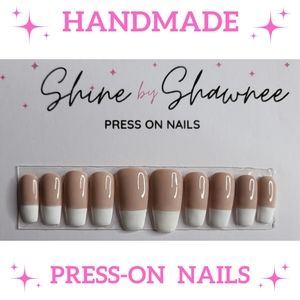 Handmade Luxury Press-On Nails | Sturdy & Reusable | MOCHA FRENCH TIPS